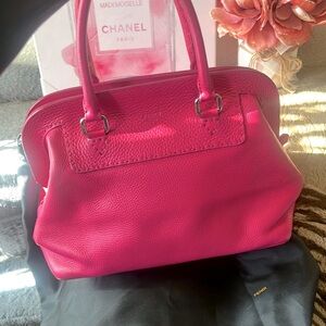 Leather Hot Pink Fendi bag, limited edition satchel like NEW!